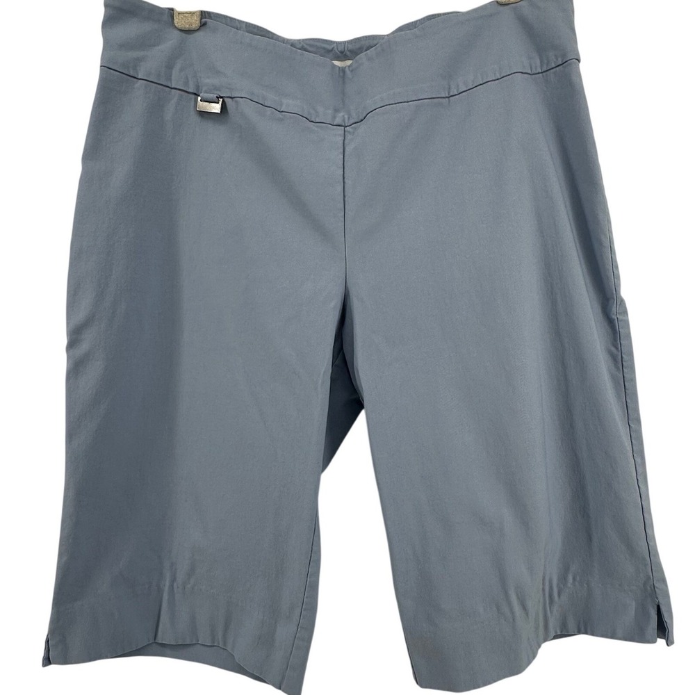 Peck & Peck Bermuda Shorts Womens 16 Blue Stretch Coastal Modest Slimming Panel